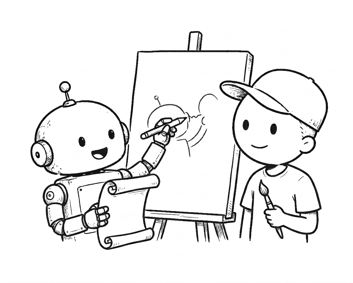 cartoon cover for: 🎨 I Gave My Blog a Mascot and Never Drew a Line